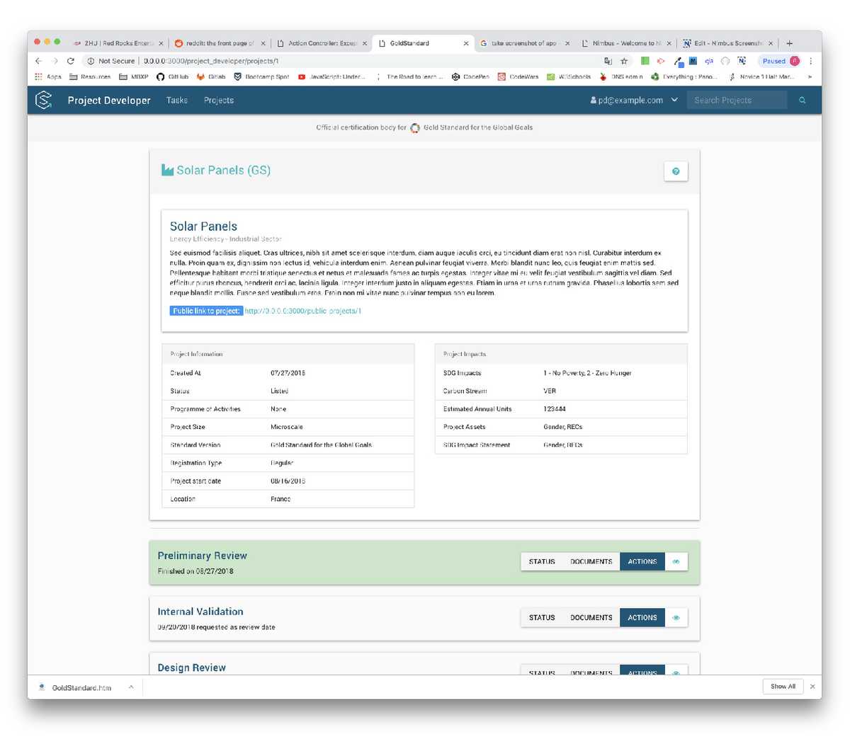 gabriel kuettel project dashboard